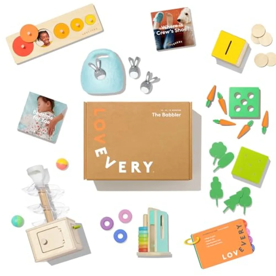 

LOVEVERY, The Babbler Play Kit with Bonus Book 'Where is Crew's Shoe', Birthday Play Kit, Montori Toddler Toy Best Birthday Gif