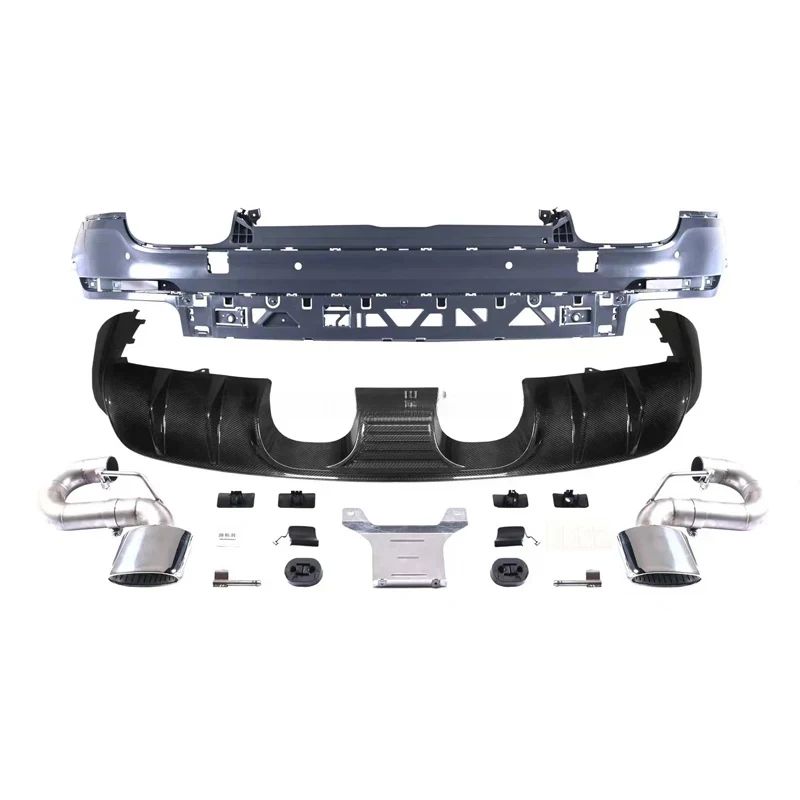 Upgr to Car GT Body Kit Dry Carbon Fiber Rear Bumper Lip Diffuser Tailpipe s Cayen 9Y0 2018- up
