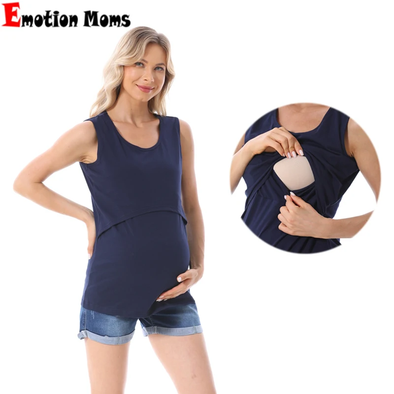 Maternity Nursing Vest Breastfeeding Tank Top Pregnancy T-shirt Lactation Sling Camisole Feeding Underwear