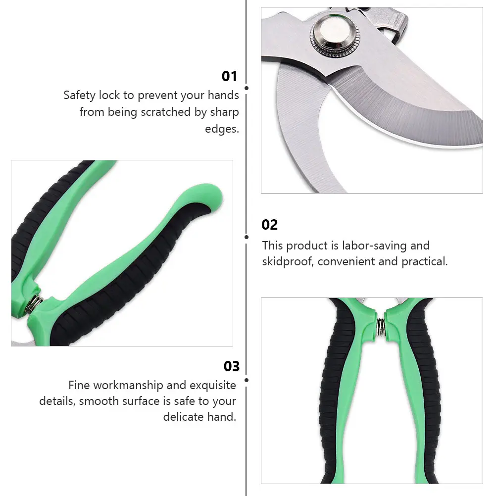 

1pc Pruning Shear Gardening Tool Skidproof Safety Lock Elastic Branch Cutter Greening Accessory For Planting