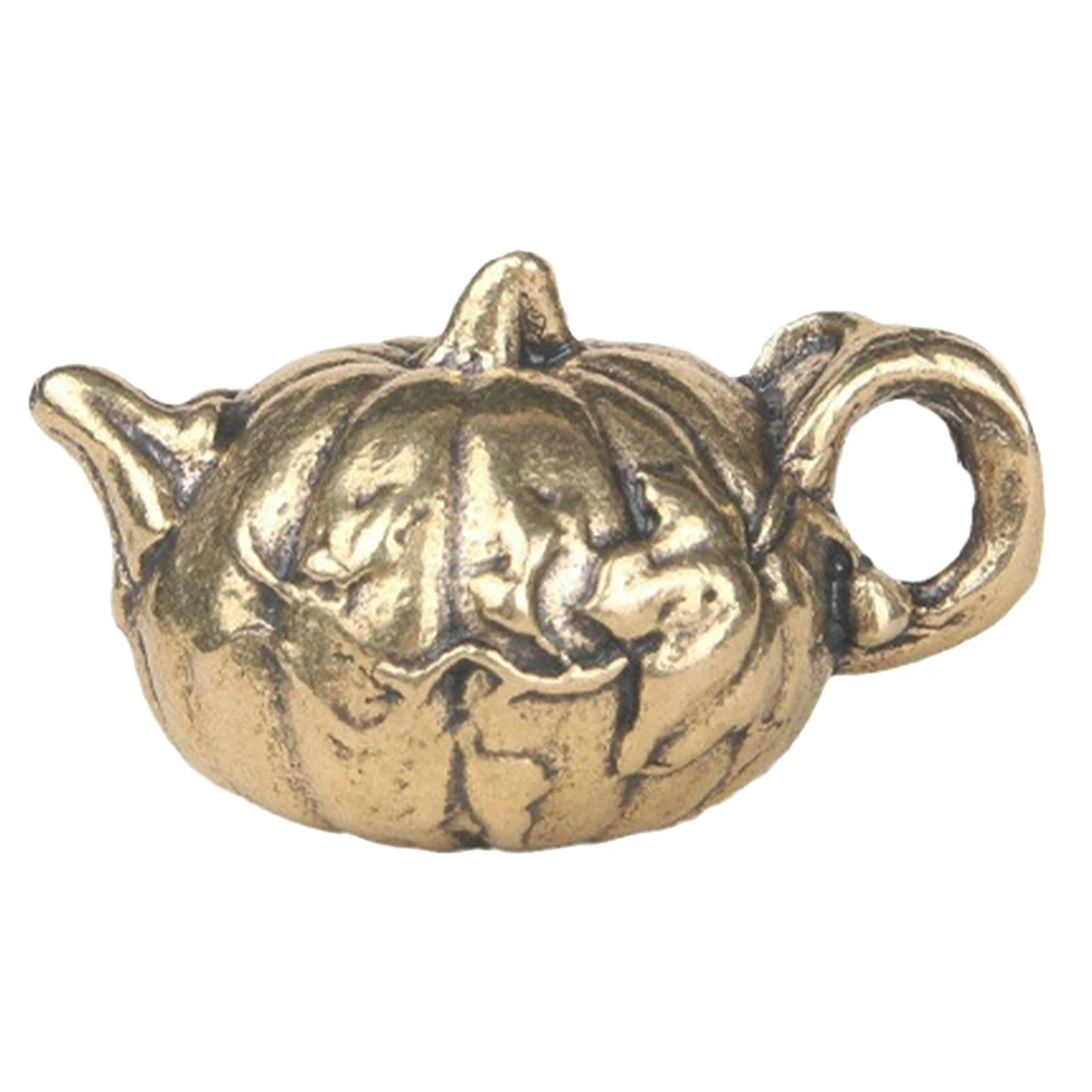 

Teapot Mini Ornaments Vintage Decor Brass Desktop Adornment Semi-automatic Retro Chinese