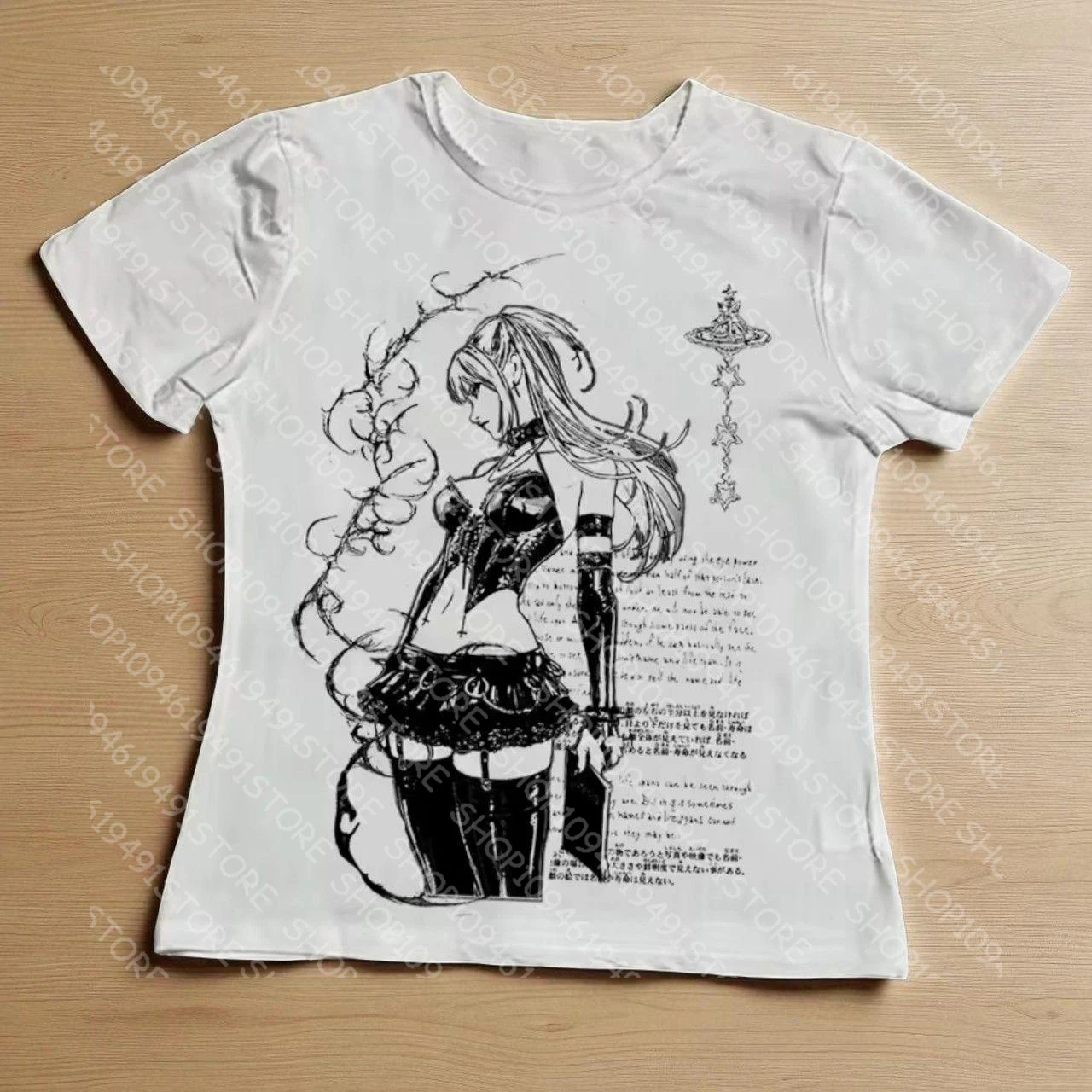 

Уличная одежда в стиле аниме в стиле готического панка, гранж, эстетичная винтажная повседневная футболка с короткими рукавами, стильная одежда Y2k, топ в стиле эмо для девочек 2000-х годов