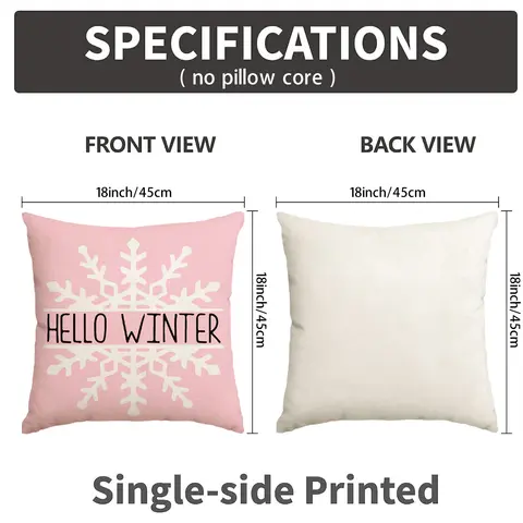 1/4 पीस क्रिसमस तकिया कवर, गुलाबी प्रिंटेड कुशन कवर, फार्महाउस सजावटी सोफा, क्रिसमस सजावट (तकिया कोर के बिना) 6 best sales गुलाबी कुशन कवर - №3