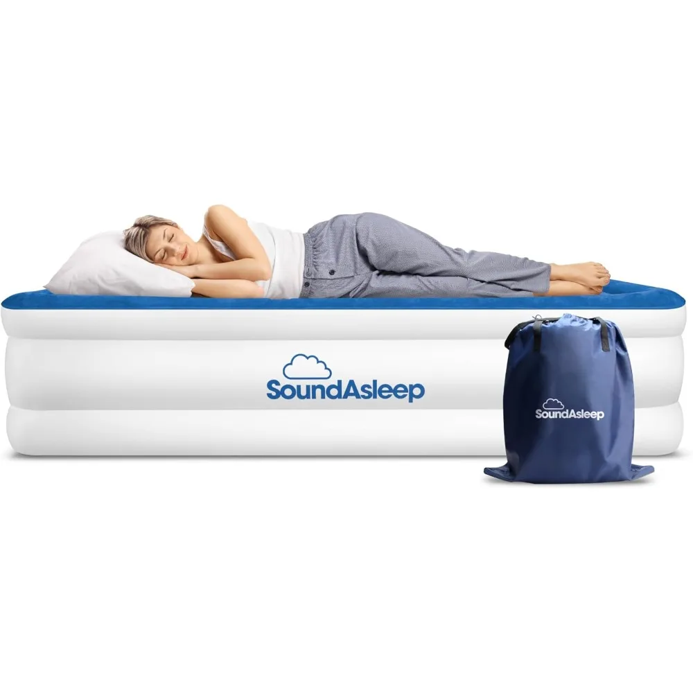 Colchón de aire de lujo SoundAsleep Dream Series con tecnología ComfortCoil y bomba integrada de alta capacidad para el hogar y el camping - Doble