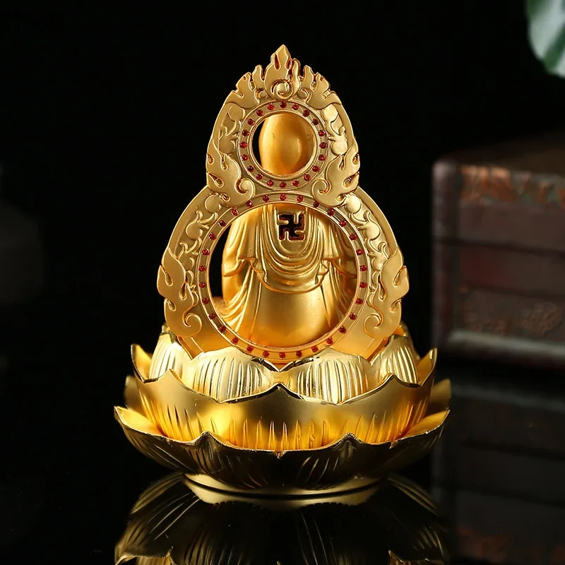 DSA-- Creative Guanyin Ornament with Lotus Base for Car Decoration  Safety Protection Gift, Zen-Inspired Car Accessory