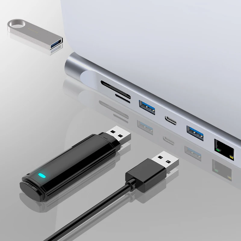 C Dock Dual HDMI-compatible VGA USB Hub Adapter Type C Laptop Docking Station For HP Elitebook Dell XPS ThinkPad Asus