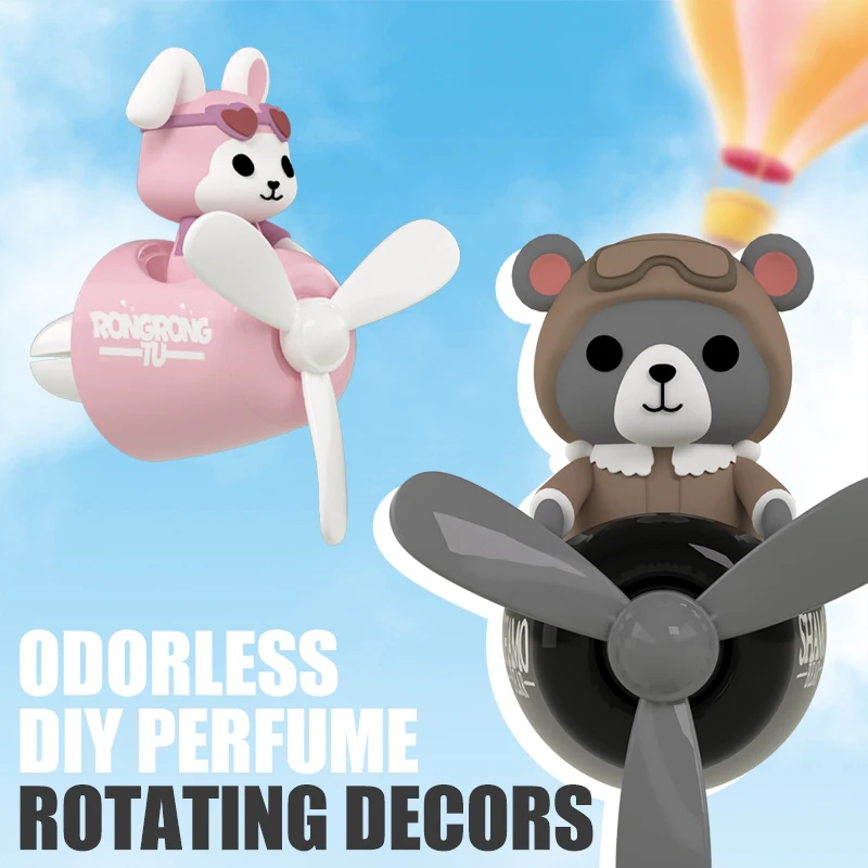 Unscent No Perfume DIY Fragrance cool fun pilot rotate plane ornament car accessories interior decoration air freshener diffuser - view 4