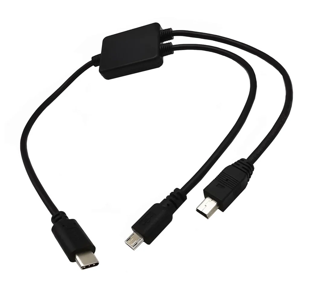 동시 동시 통역 OTG 듀얼 데이터, 1 분 2 USB 3.1, C타입-미니 5P, 마이크로 USB OTG 케이블