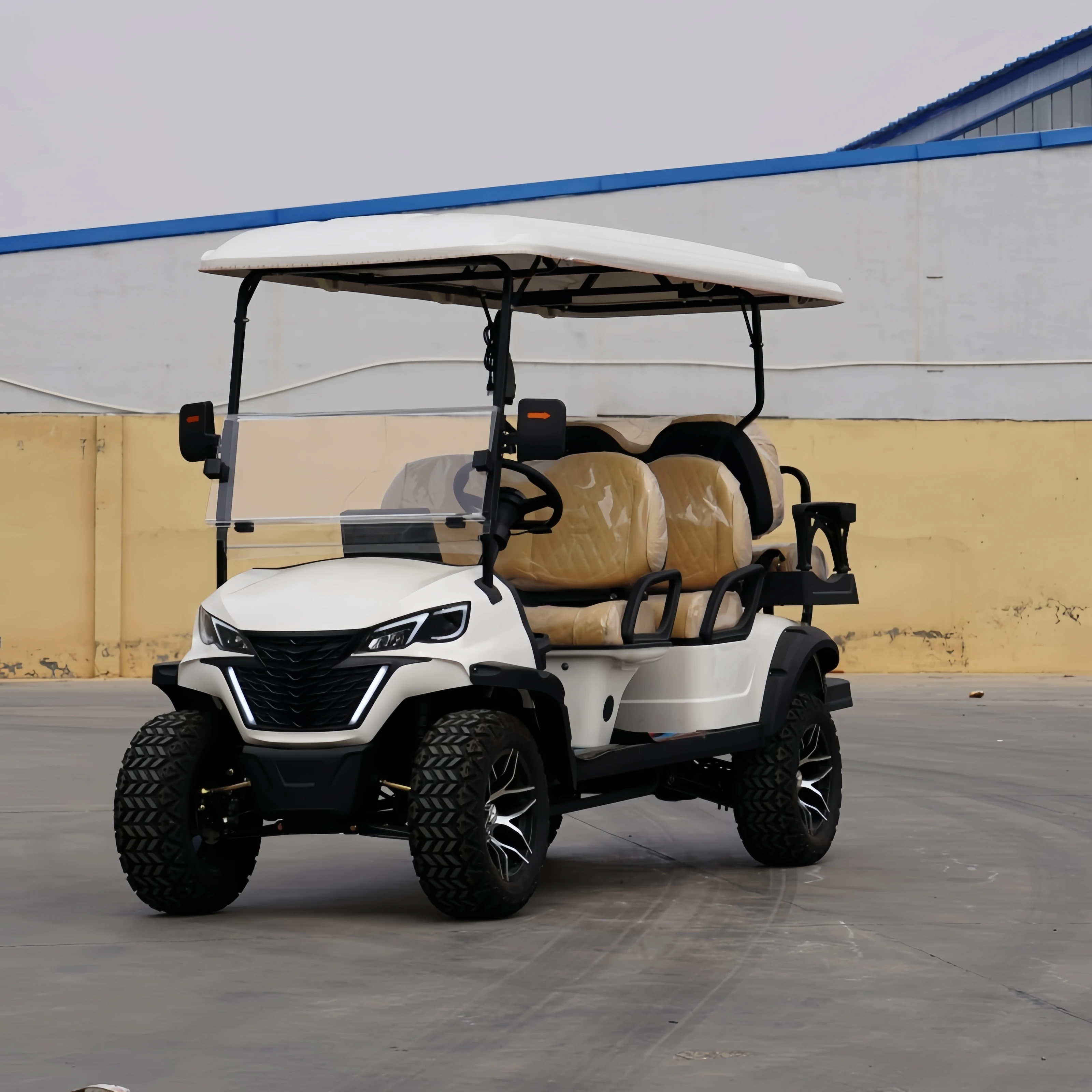 Chinese 4 passenger Hunting Electric Golf Cart with Bumper Custom Body Color Seat Color Lifted Buggy