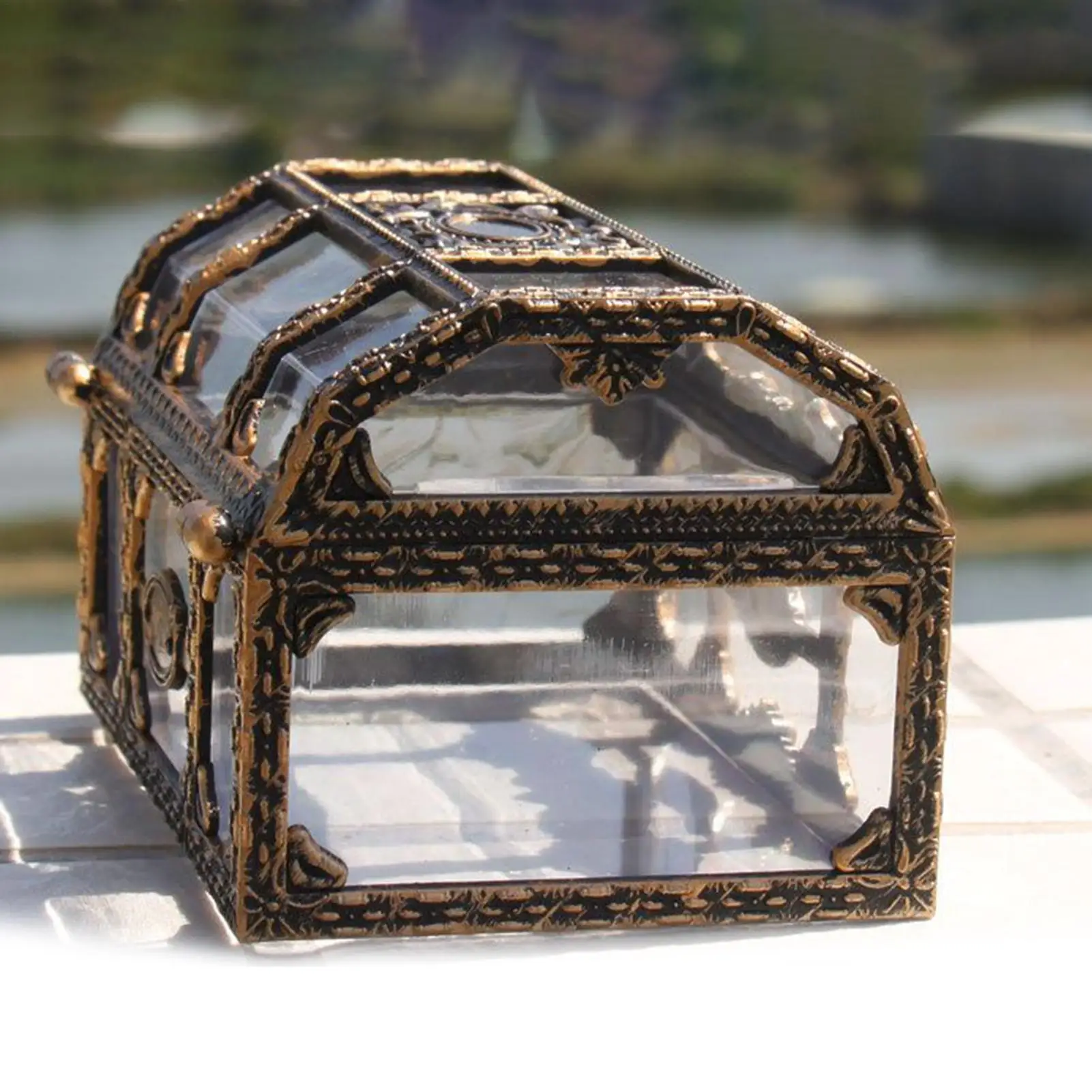 Plastic Transparent Pirate Treasure Box Crystal Gem Jewelry Box Vintage Collection Box Carnival Party Favors Gift Boxes