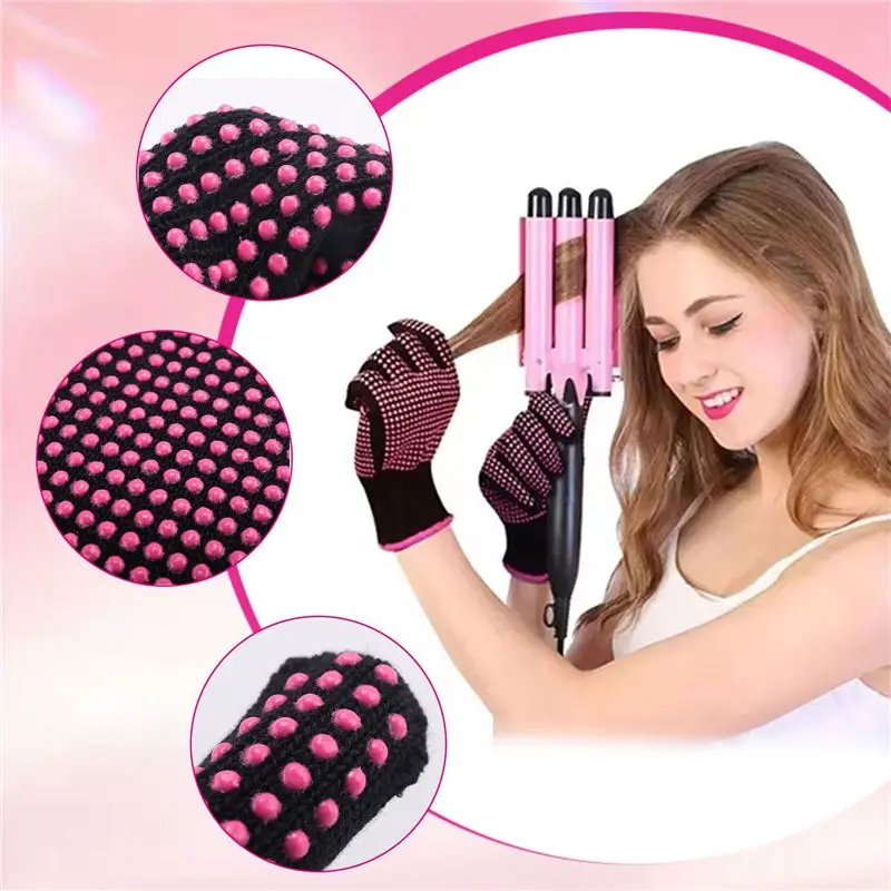 ABBZ-Double-Sided Hair Straightener Curling Tong Hairdressing Heat Resistant Finger Gloves Hair Salon Tools Outdoor Barbecue Glo