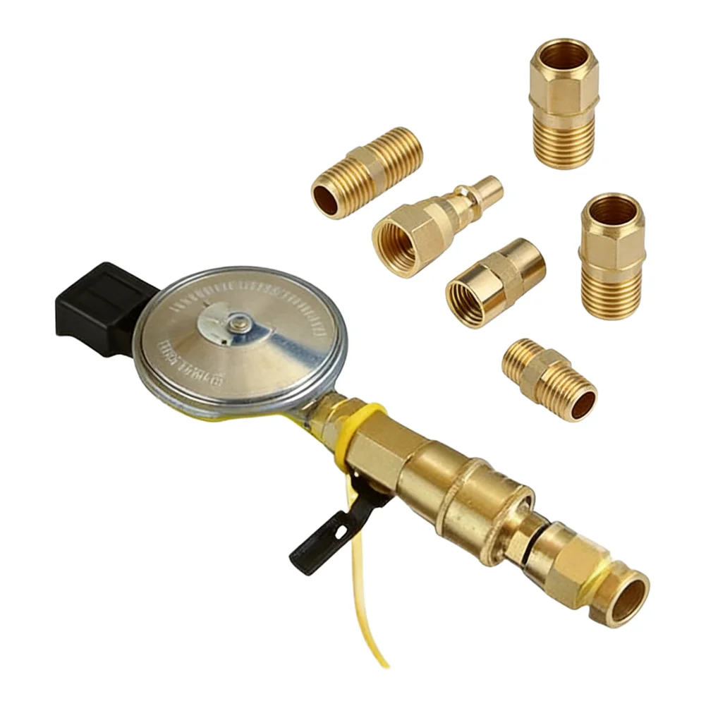 7pcs Propane Quick Connect Set for RV Low Pressure Gas Appliances Brass Fittings for Grills Heaters and Fire Pits