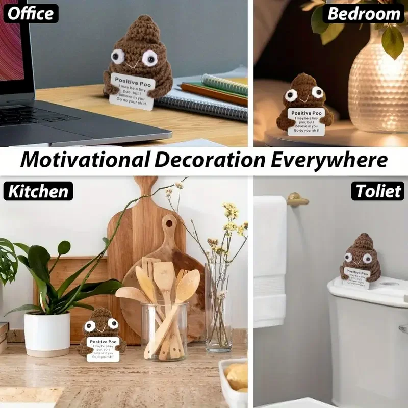 Kreative handgemachte Garn Weben positive Energie Spaß und niedliche Spielzeuge Poop Karten Freunde Figuren für Heimdekoration Weihnachtsgeschenk