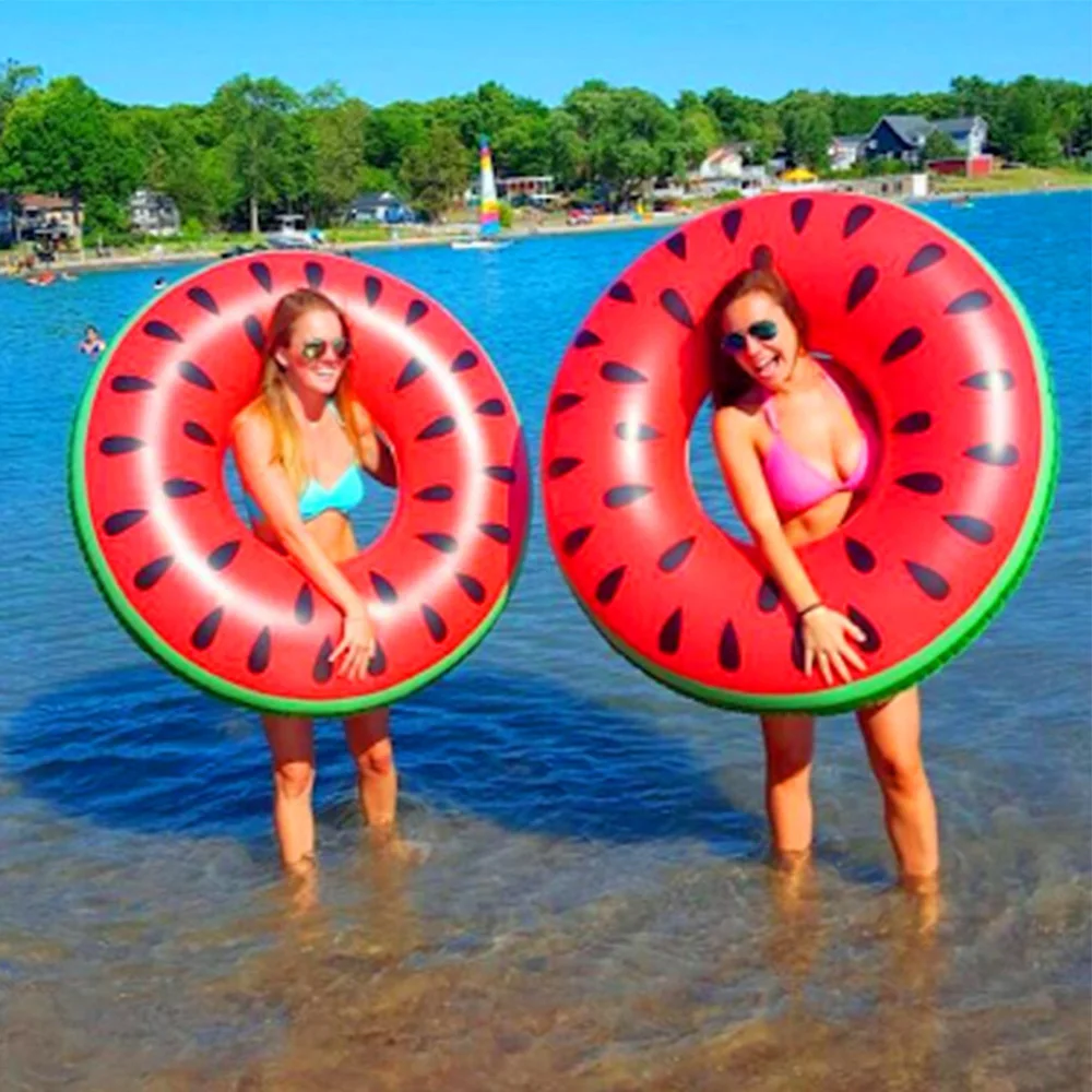 

Rooxin Watermelon Swimming Rings For Adult Kids Inflatable Circle Swimming Circle Floating Bed Seat Summer Beach Party Pool Toys