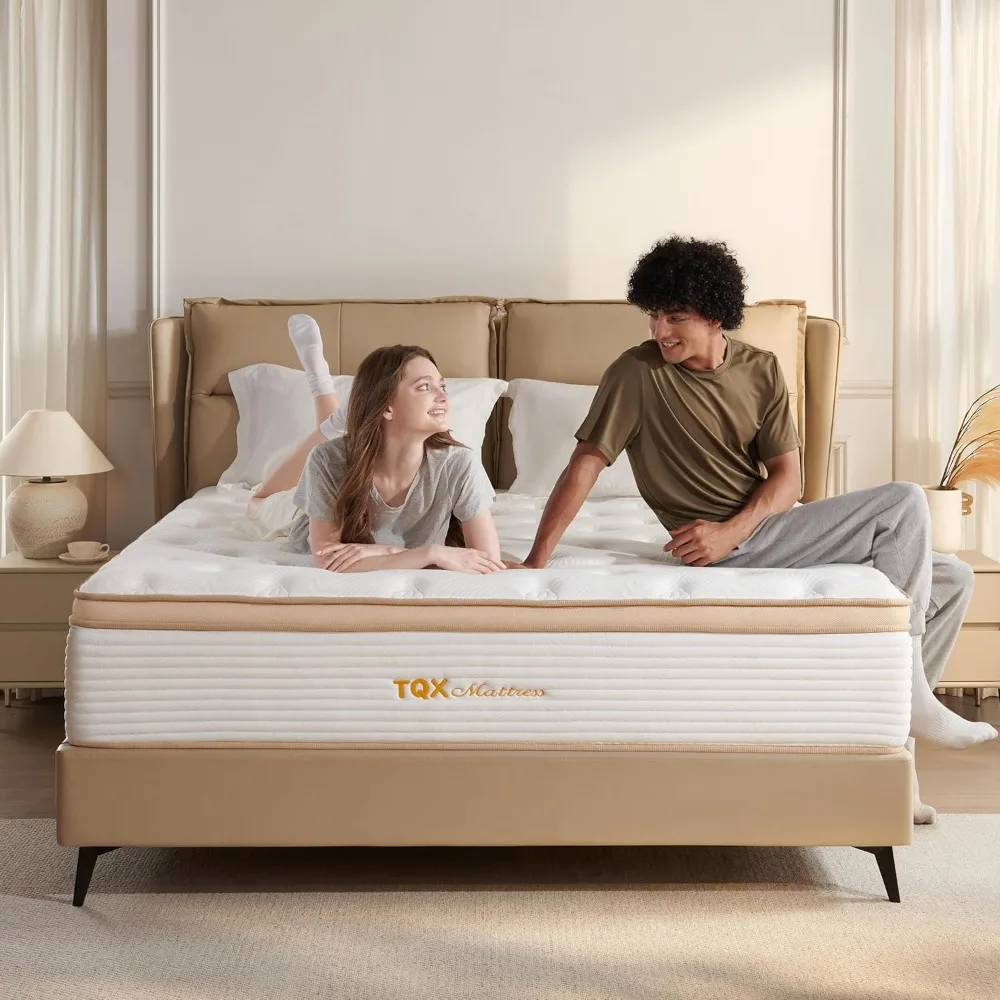 

Queen Mattress,12 Inch Hybrid Mattress in a Box: Memory Foam & Pocket Springs for Pressure Relief, Motion Isolation, Medium Firm
