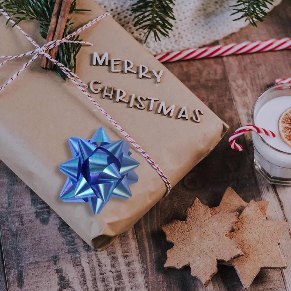 

50Pcs Gift Pull Bow Bowknot Flower Shape Durable Bright Colors Easy to Use Xmas Present Wrap Pull Bow-Knots for Decoration