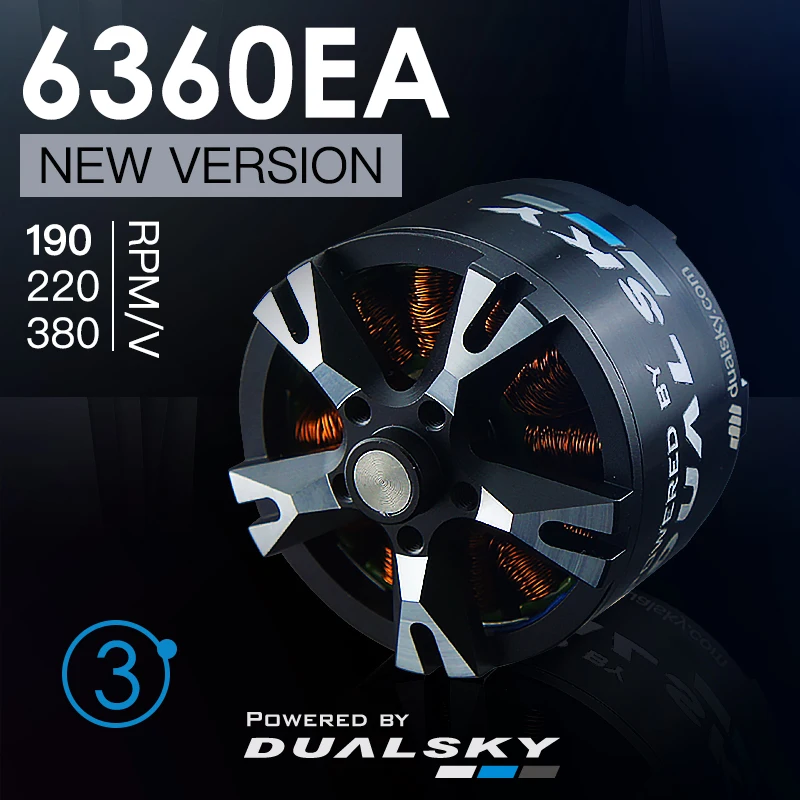 

Dualsky Xm6360ea V3 190 кВ 220 кВ 380 кВ Бесщеточный двигатель Поддержка 12 с 44,4 В для самолета