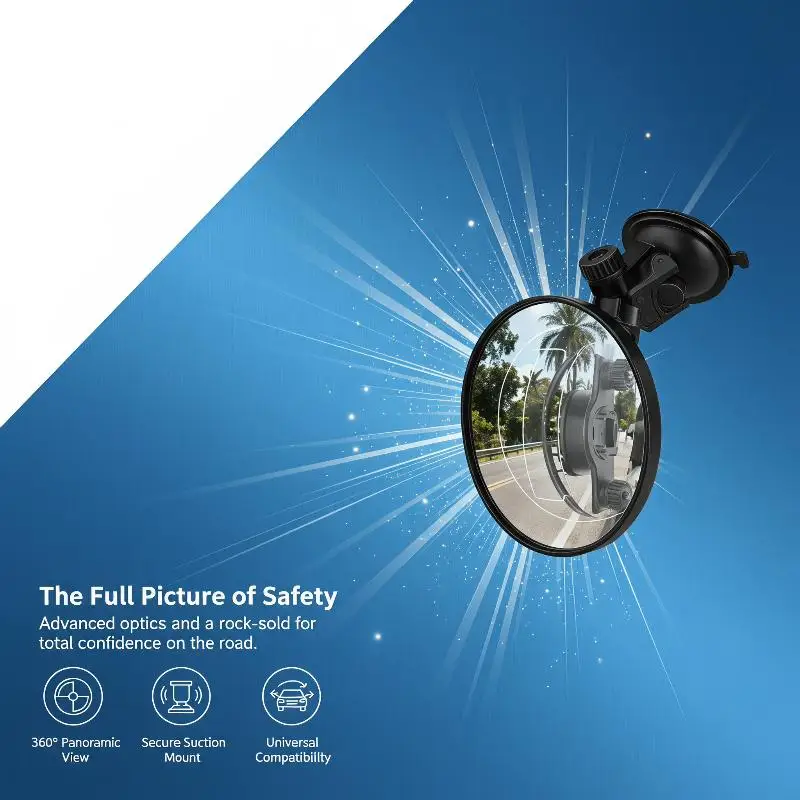 Adjustable 360 Degree Rotation Blind Spot Mirror HD Car Reverse Safety Mirror 10.5/12.5/15cm 1PC for All Vehicles