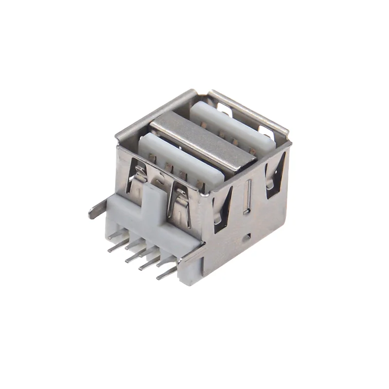 10 قطع من موصل USB 2.0 من النوع A منخفض المستوى، جسم قصير 11.5 مم مع شفة معززة لتركيب PCB الأفقي الآمن #3