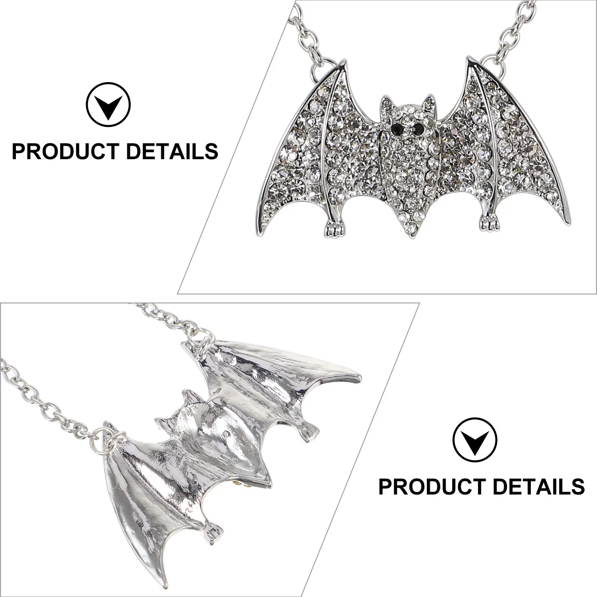 

1Pcs Rhinestone Bat Necklace Halloween Clavicle Chain Party Jewelry Women Pendant Fashion Neck Decor Halloween Necklace