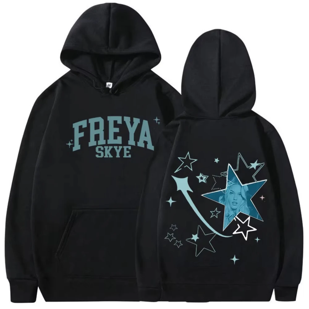 

Худи с графическим принтом Freya Skye Tour Album 2026, винтажный эстетичный свитшот унисекс в стиле Y2K, хип-хоп, готика, с длинными рукавами, уличная одежда