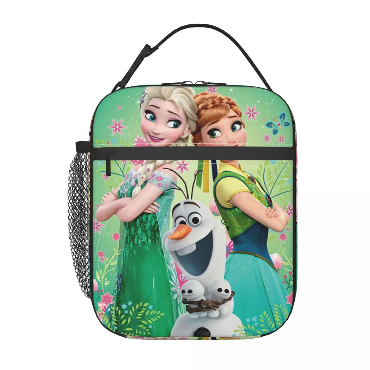 

Custom Anna Elsa Princess Frozen Portable Lunch Boxes for Women Waterproof Thermal Cooler Food Insulated Lunch Bag Office Work