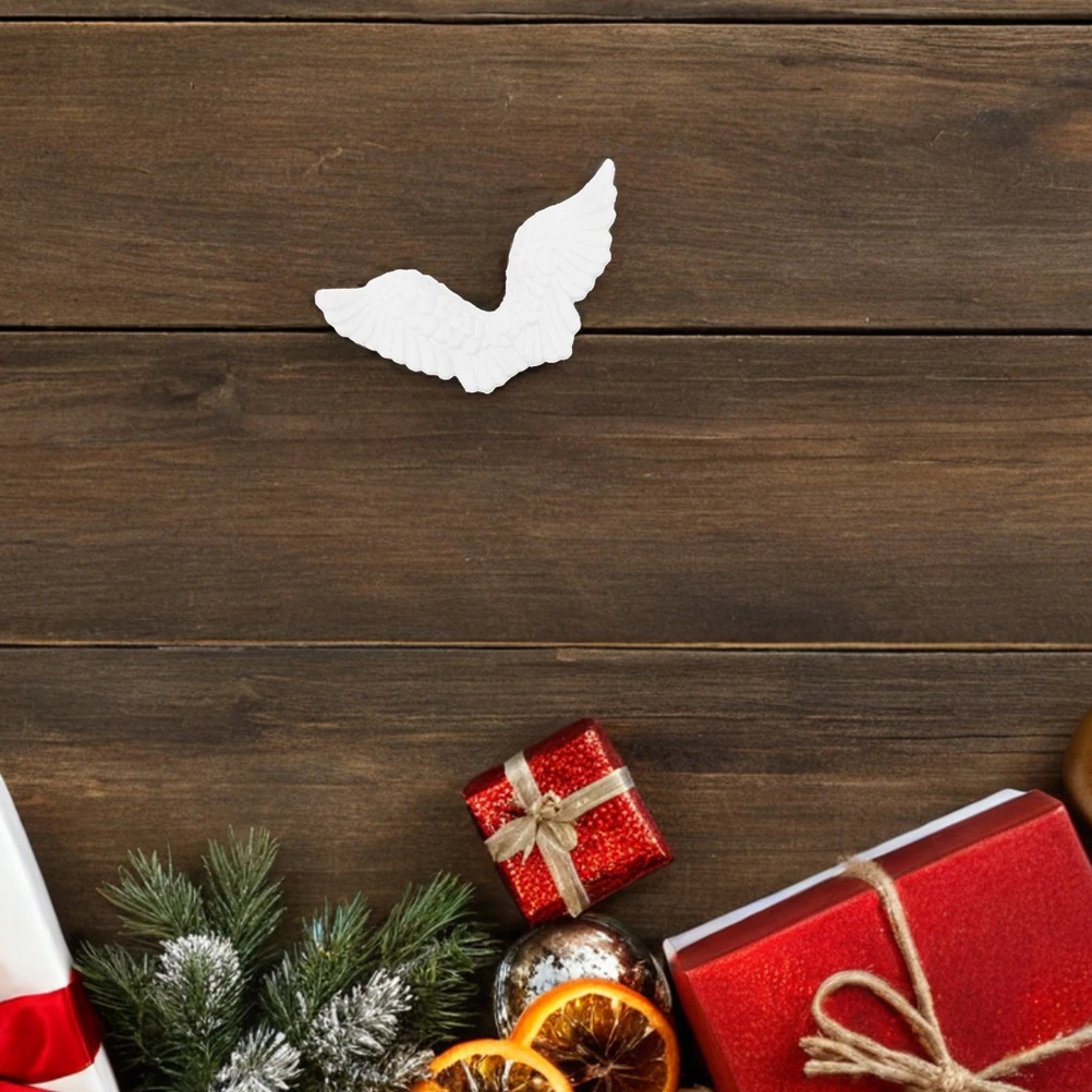 

12Pcs Angel Wings Christmas DIY Craft Supplies Plastic Blank Ornaments Charms Decorations Angel Wings for Crafting