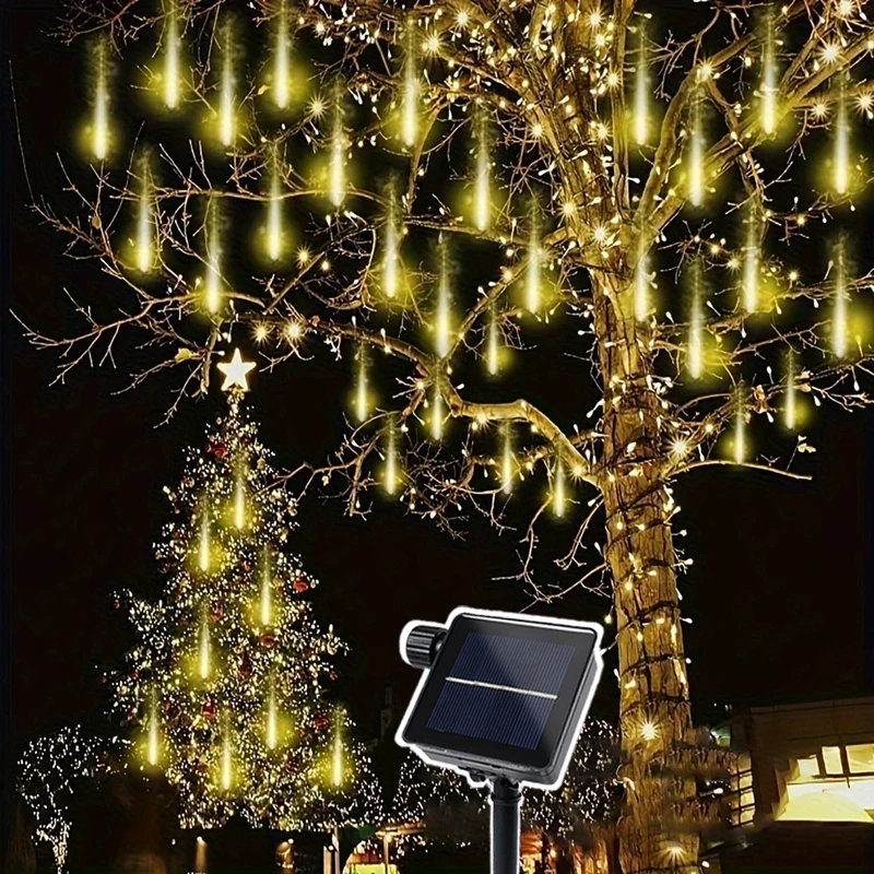 

1pc Solar Meteor Shower Light 30cm/50cm 8 Tubes Christmas Decorative Lamp for New Year Garden Tree Festival Party Decoration