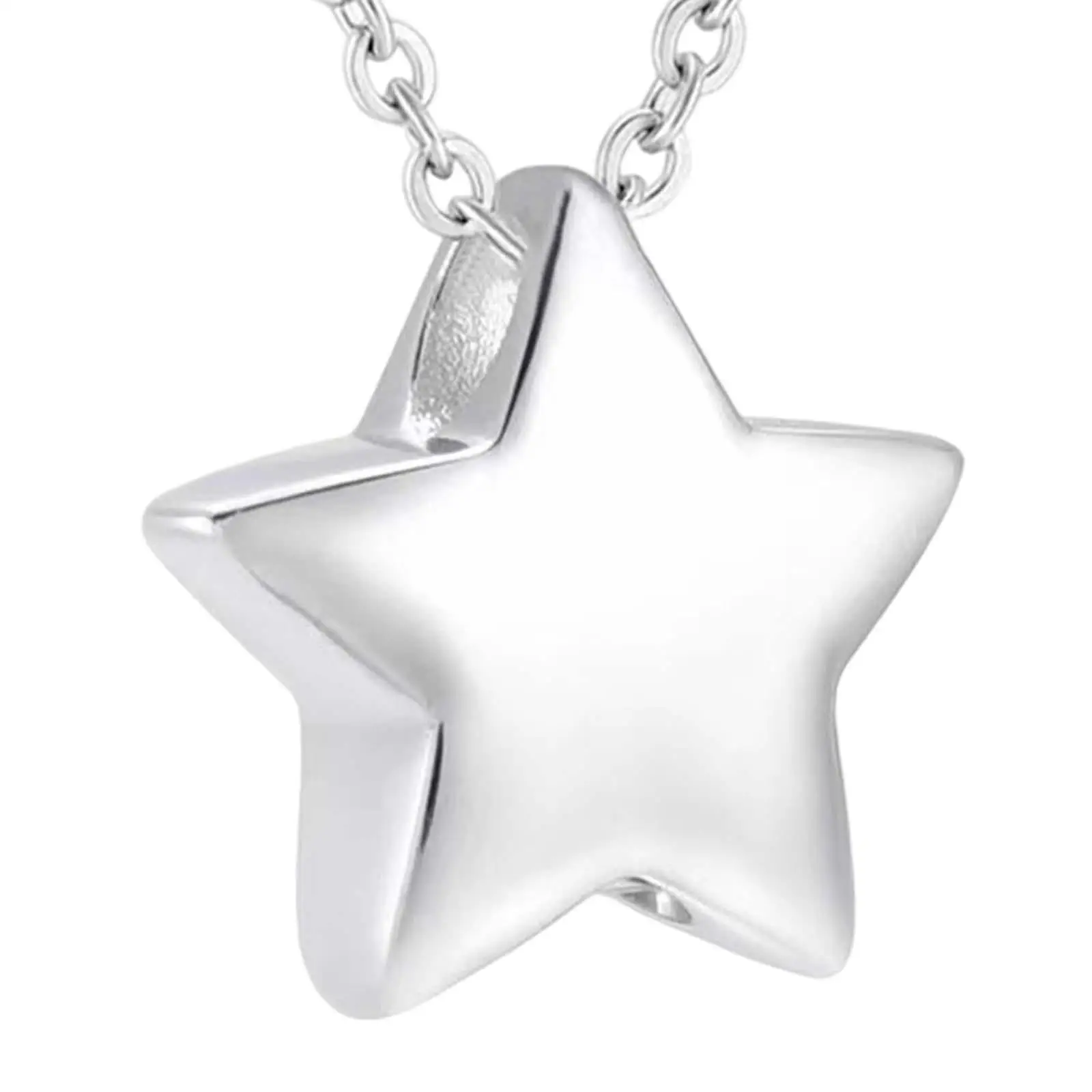 Urn Pendant Necklace Star Design Stainless Steel Cremation Ash Holder Memorial Keepsake Jewelry for Women Men Mom Dad Husband
