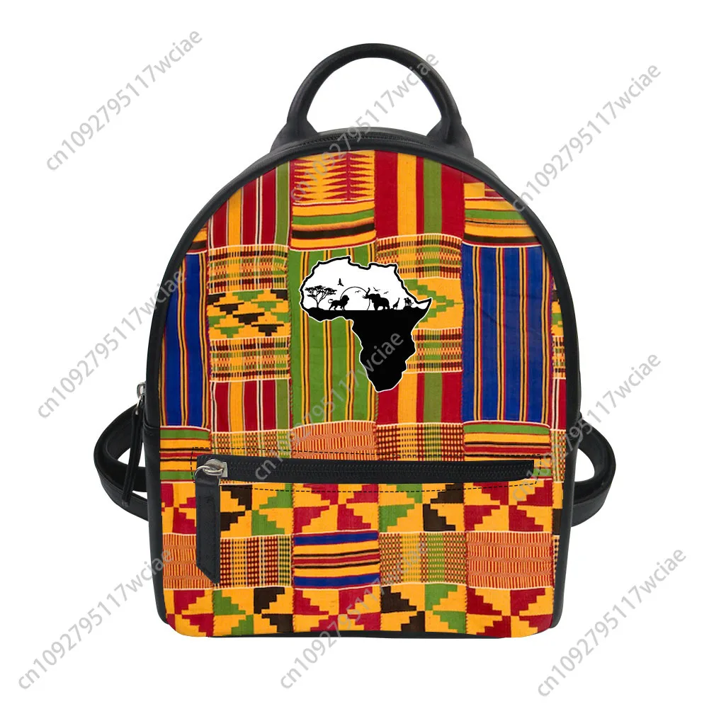 아프리카 민족 문화 디자인 맞춤 백팩 여성용 가방 더블 숄더백 미니 데이팩 가죽 여행 가방