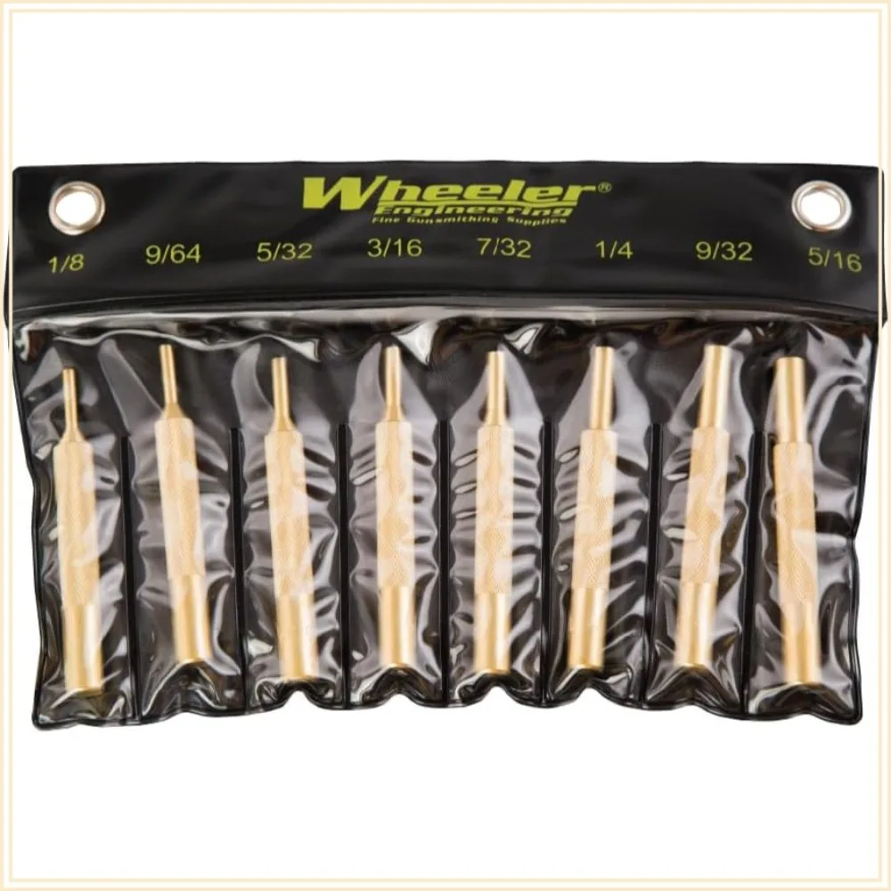 

8-Piece Brass Punch Set in Labeled Rollup Storage Bag for Drifting Sights & Gunsmithing