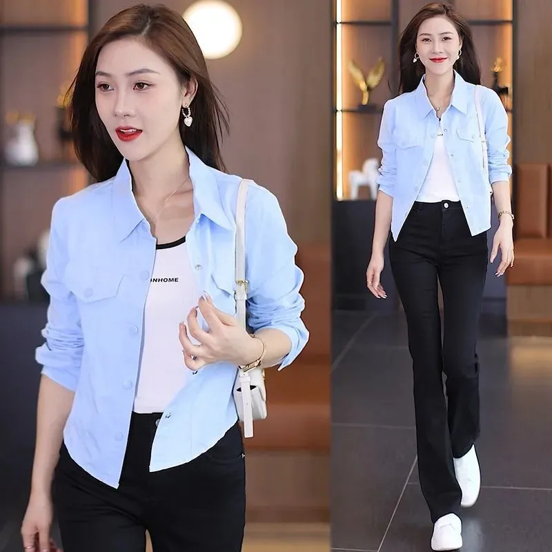 2024 New Spring Summer Autumn Shirt Female Fashion Slim Women\'s Shirt Blouse Soft Thin Casual Short Shirt Jacket Tops Full Match