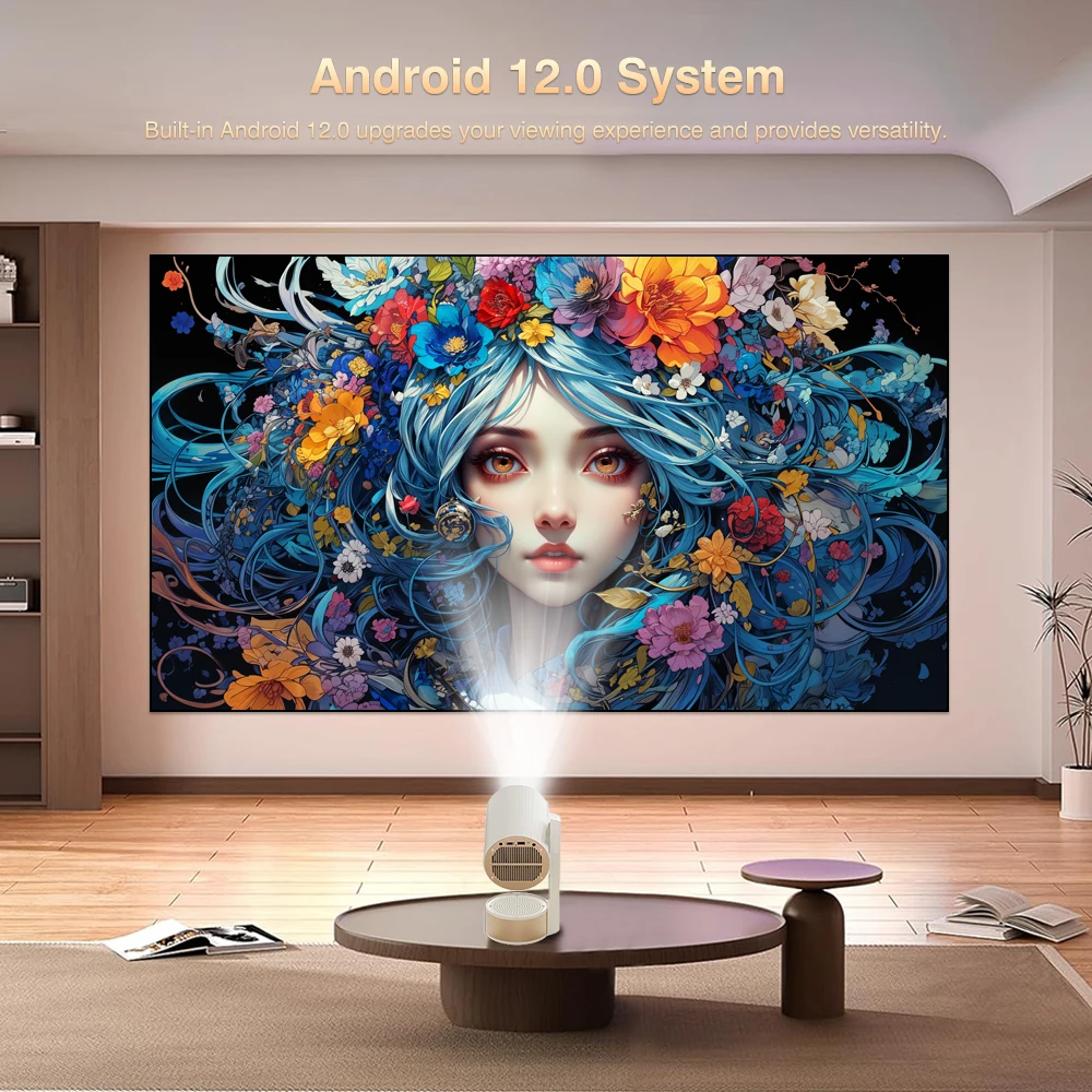 โปรเจคเตอร์ Everycom H6 PRO Mini โปรเจคเตอร์พกพา 4K วิดีโอ TOF โฟกัสอัตโนมัติ สมาร์ทโฮม Full HD 1080P โฮมเธียเตอร์ ซีนีม่า