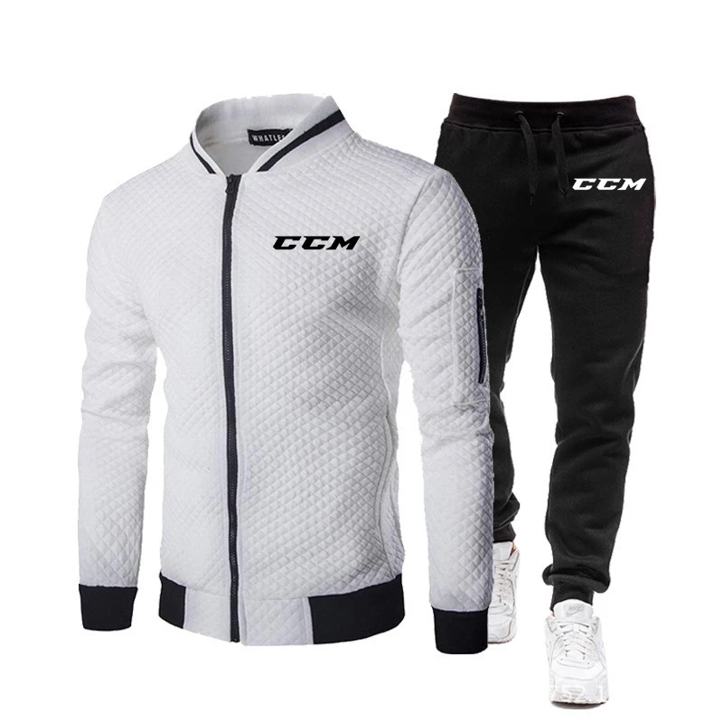 Mens Casual Tracksuits Sportswear Jackets + Pants Two Piece Sets CCM Male Fashion Jogging Suit Men Outfits Gym Clothes Fitness