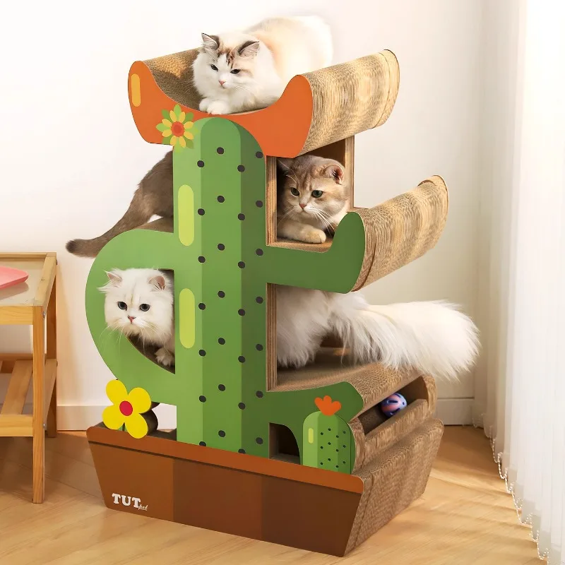 Cactus scratching board, cat bed integrated corrugated paper, wear-resistant, scratch-resistant, and lint-resistant