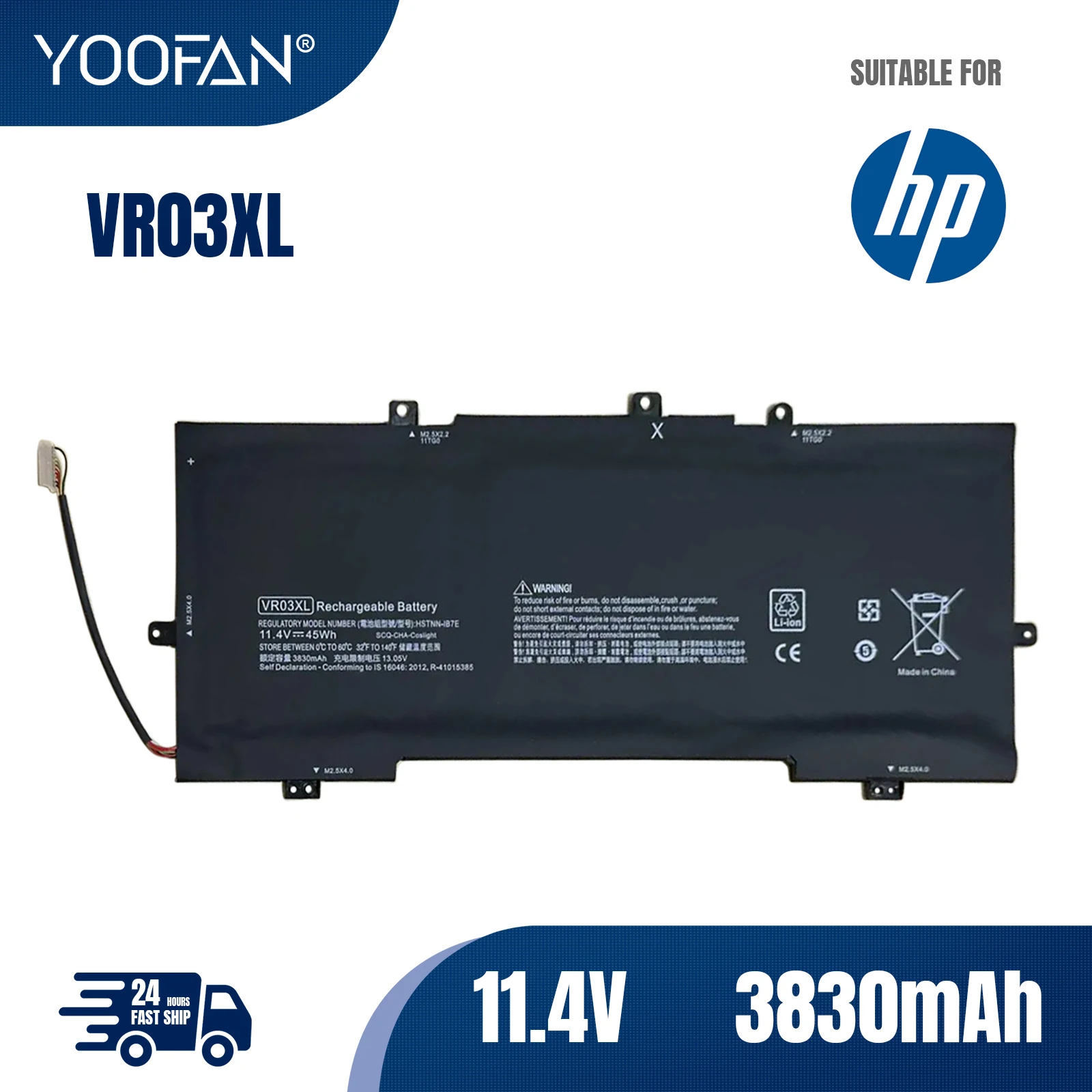 

YOOFAN VR03XL Laptop Battery for HP Envy 13-D 13-D000 13-d040wm 13-d006la 13-d010nr 13-d099nr 13-d050sa 13-d016tu Notebook