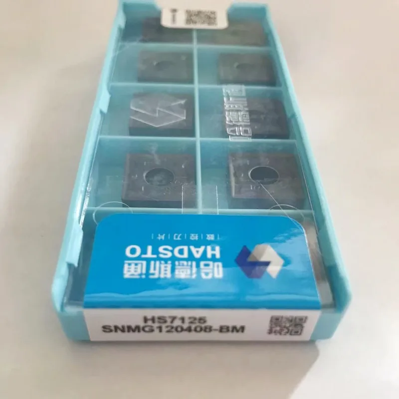 SNMG120404-BM HS7125 /SNMG120408-BM HS7125 /SNMG120412-BM HS7125 เครื่องกัด CNC ใบมีดคาร์ไบด์แทรก 10 ชิ้น