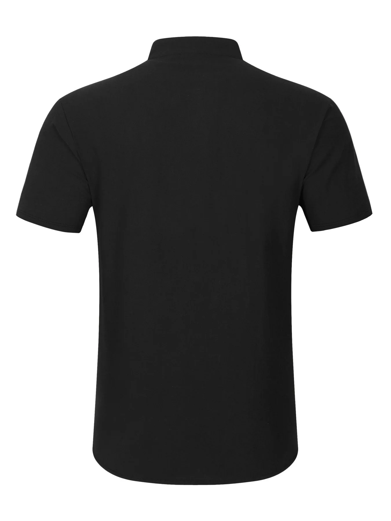 2026 Sommer Herren Einfarbiges Baumwoll-Leinen Zweiteiler-Set Henley Kurzarm-Hemd Lose Gerade Hose Atmungsaktiv Alltag Urlaub Freizeit – Detail 8