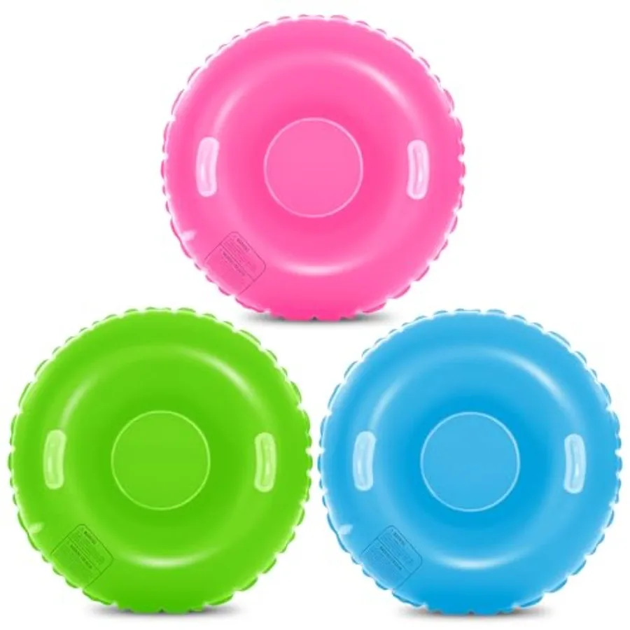 

3 Pack 40'' Snow Tube Inflatable Snow Sleds Heavy Duty Sleds Adults for Winter Outdoor Sports Toboggan with Handles Thickened Bo