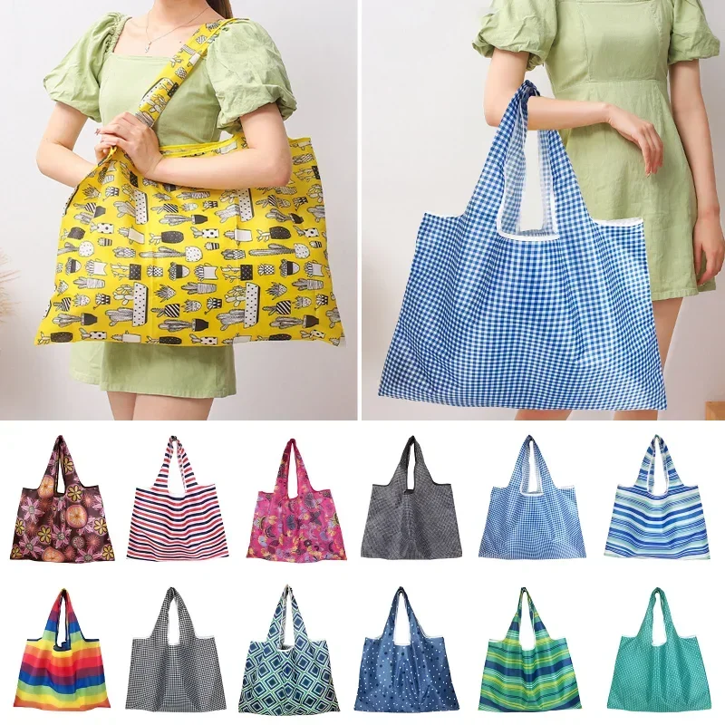 Large Shopping Storage Bags Reusable Bag Grocery Package Beach Toy Bags Shoulder Shopping Pouch Foldable Travel Tote Pouch