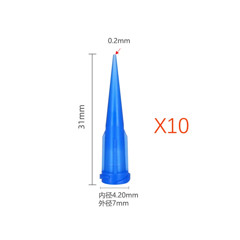 10 pz/kit ago per siringa colla UV ago per saldatura ago per siringa di vetro ago in acciaio inossidabile ago in plastica
