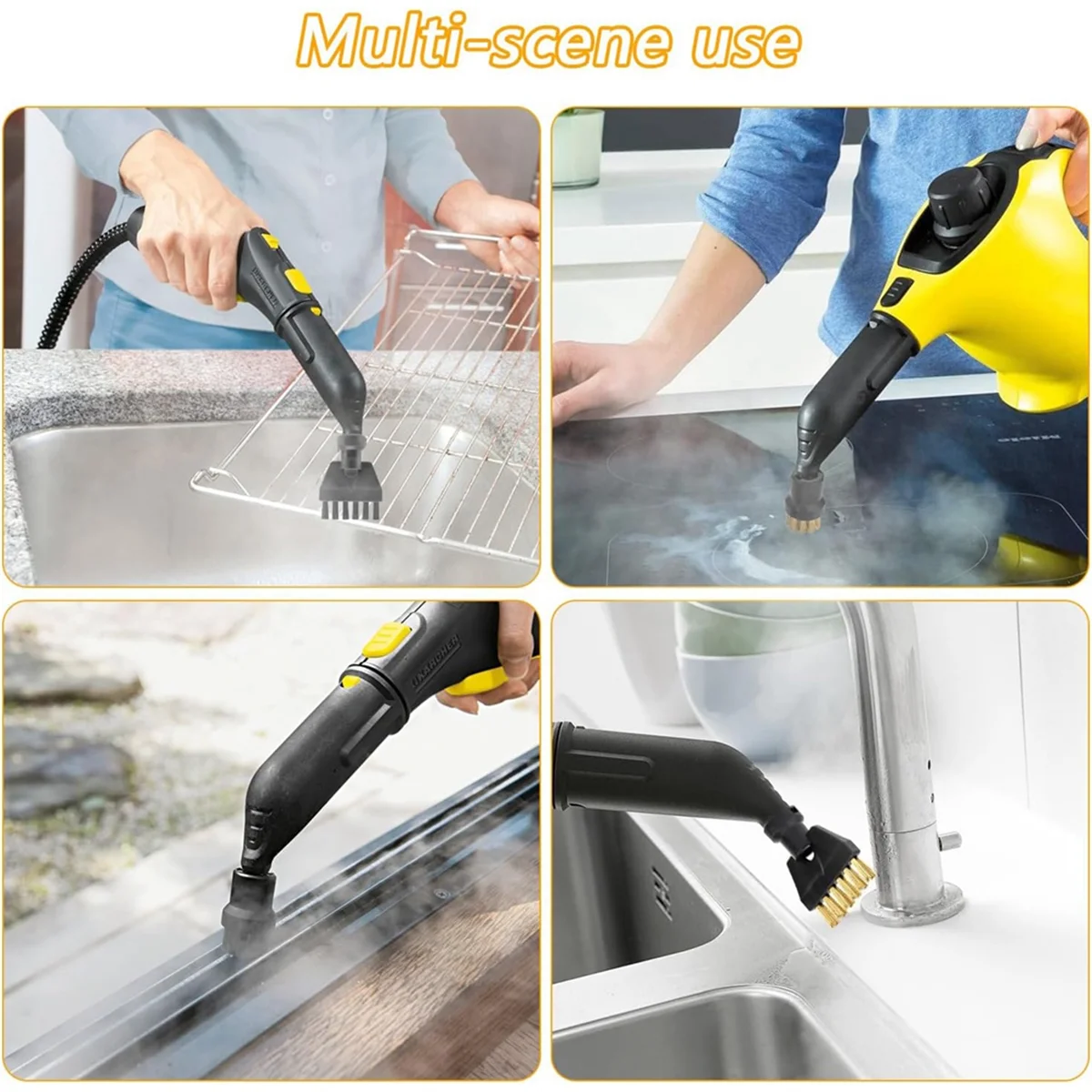 

Аксессуары для пароочистителя для Karcher SC1 SC2 SC4 SC5, набор насадок для щеток включает в себя наборы круглых щеток, плоские насадки для щеток жасмин