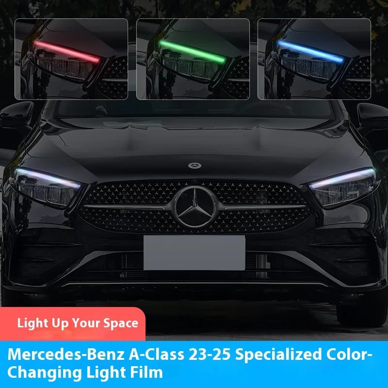 filme-vinilico-para-mudanca-de-cor-de-farois-e-drl-para-mercedes-benz-classe-a-a200l-a180l-2023-2025-modificacao-de-tinta-para-luzes-de-carro