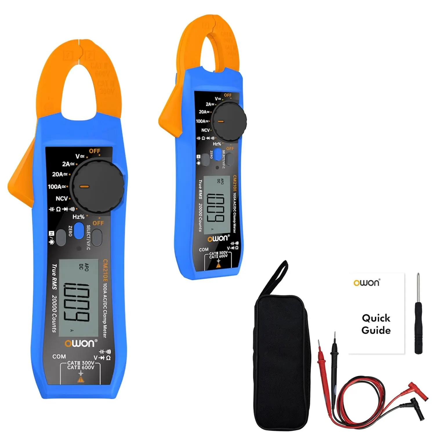 

CM210E Mini Digital Clamp Meter 100A AC/DC True RMS Multimeter with Voltage, Resistance, Capacitance, Diode Test
