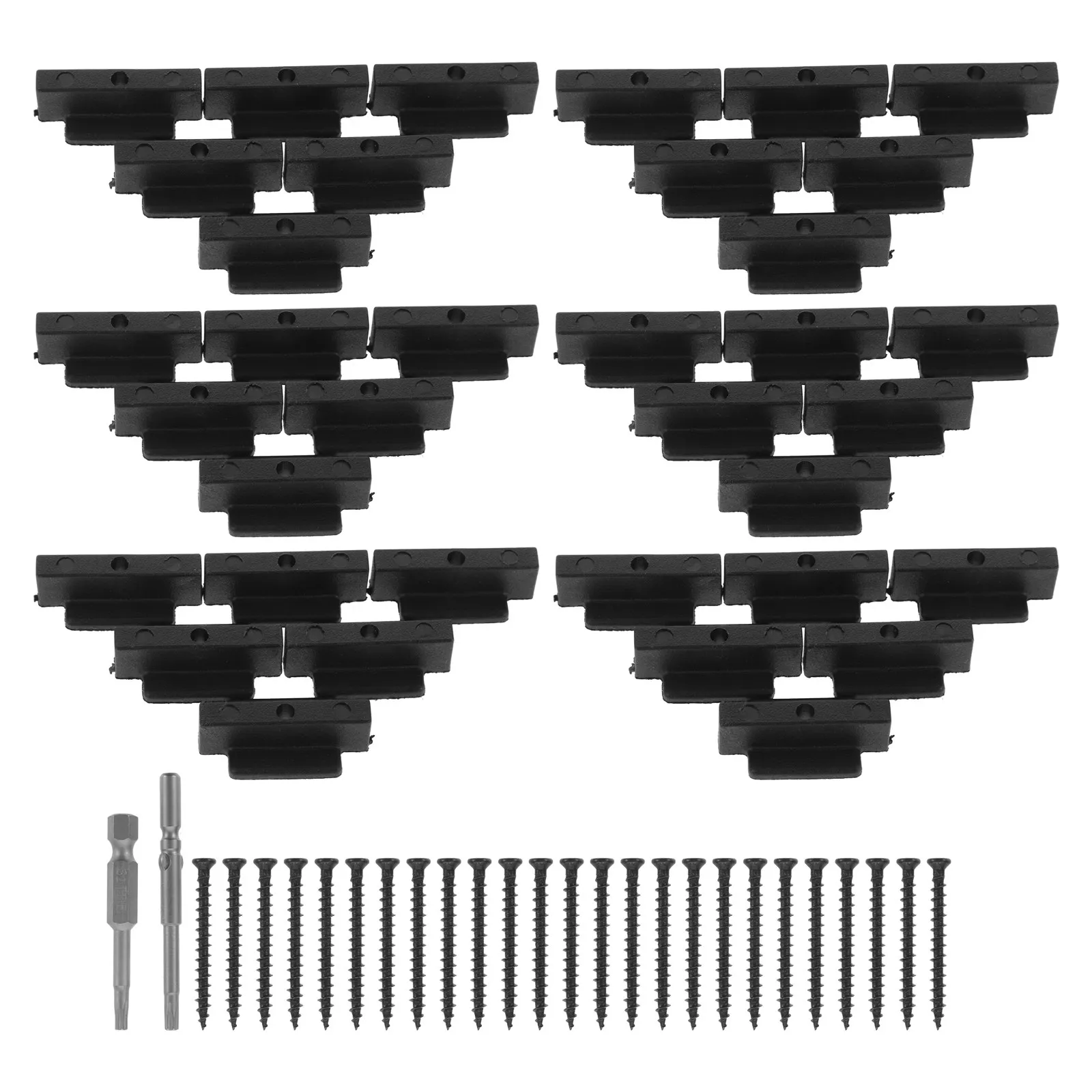 

1Set Fasteners for Composite Decking Nylon Deck Fastener Clips Hidden Mounting System Smooth Surface Decking Fastening Solution