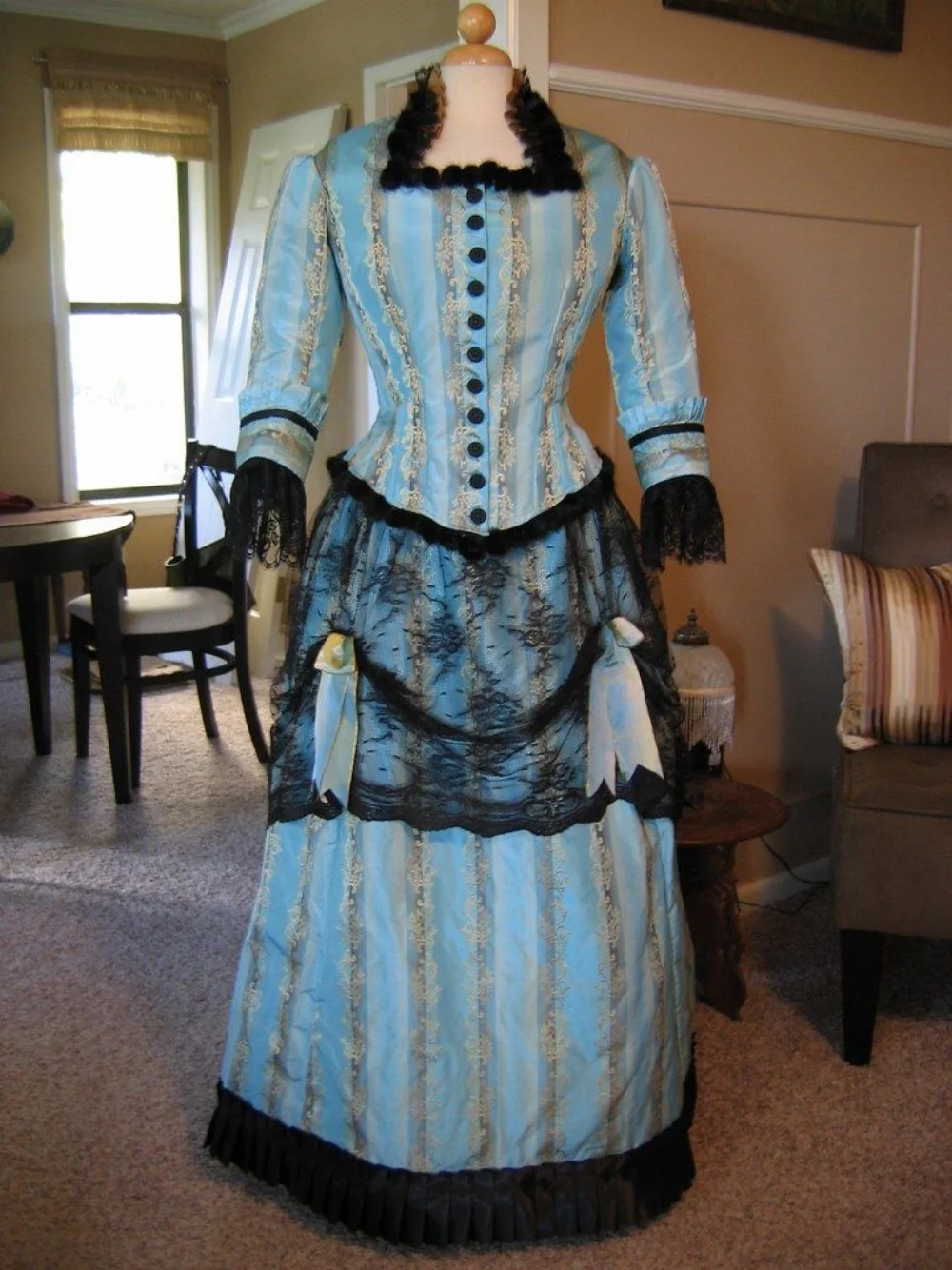 

Victorian Renaissance Princess Rococo Bustle Dress Women Gothic Steampunk Afternoon Day Dress Edwardian Duchess Ball Gown