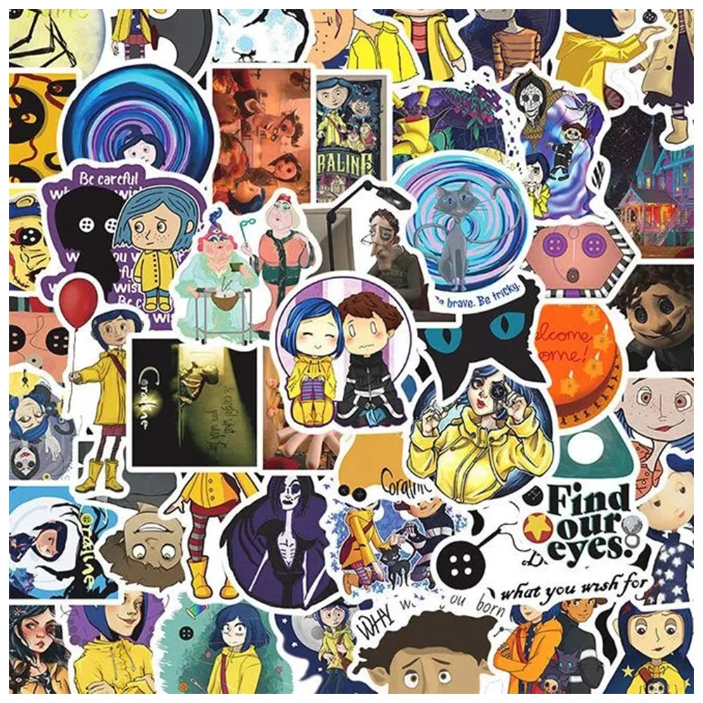 

10/30/60pcs Coraline & the Secret Door Anime Movie Stickers Decals for Luggage Laptop Phone Horror Cartoon Graffiti Sticker Toy