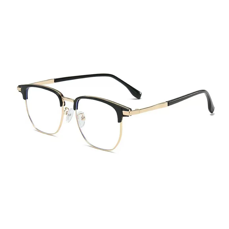 Fashion Cat Eye Metal Eyeglasses Women Men Anti Blue Light Glasses Big Frame Computer Office Goggles Optical Eyeglasses