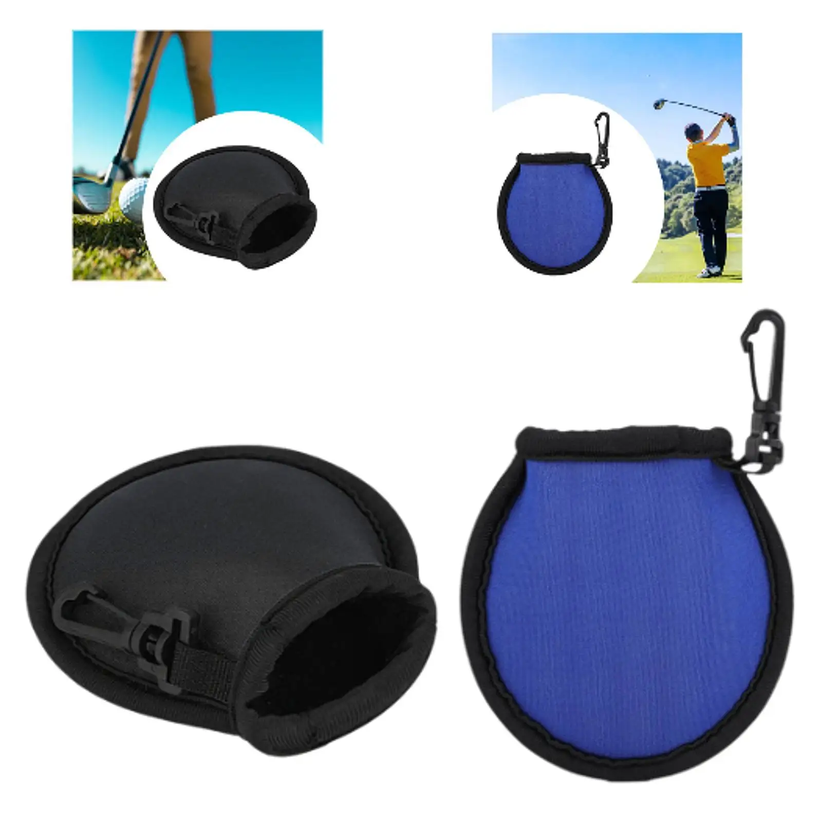 

Golf Ball Cleaner Pouch Neoprene Cleaning Tool Portable Pocket for Men Women