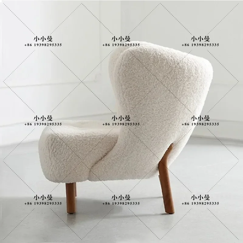 SPARKLE CASA Nordic Single Designer Minimalist Lamb Plush Chair
